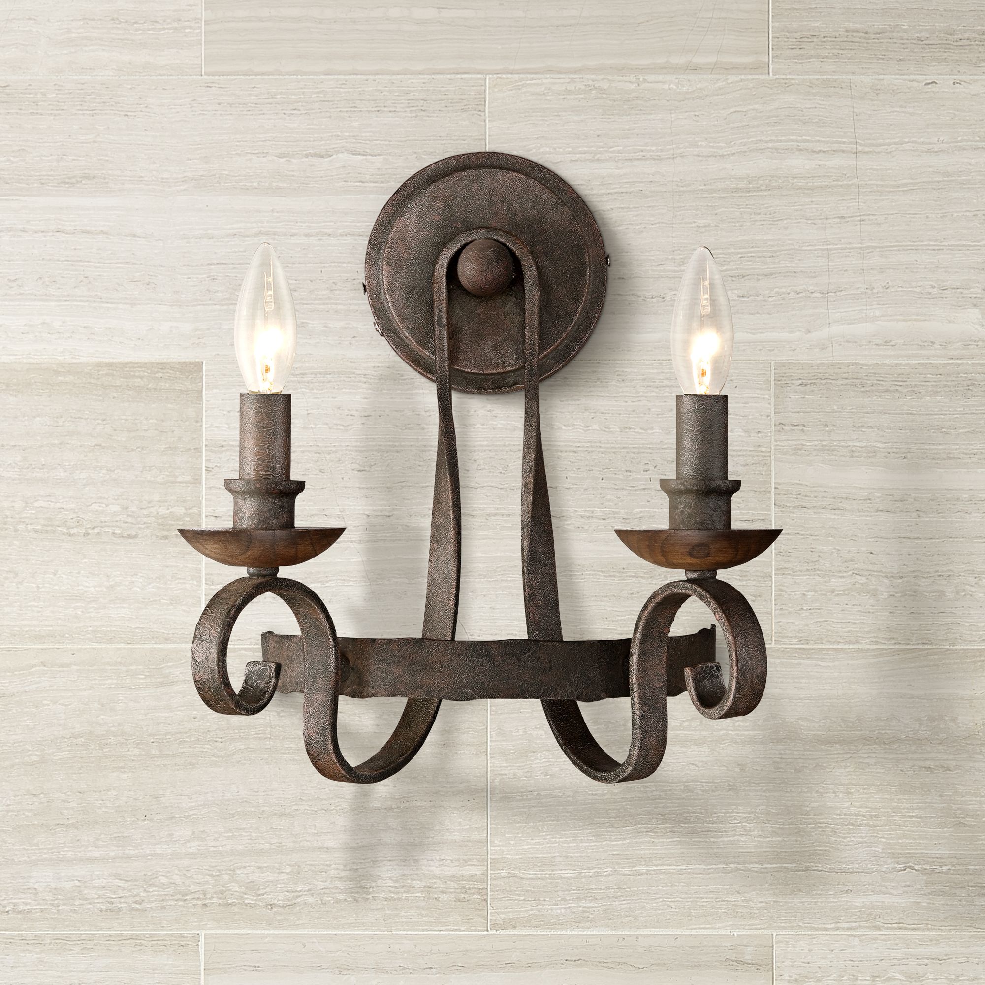 rustic black wall sconce