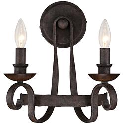 Quoizel Noble 14&quot; High Rustic Black Wall Sconce