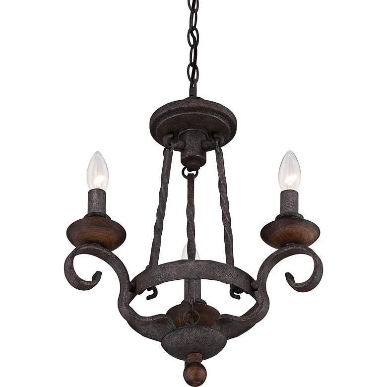 Image 4 Quoizel Noble 15 inch Wide Rustic Black Mini Small Chandelier more views