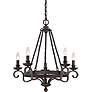 Quoizel Noble 24" Wide Rustic Traditional Black Scroll Chandelier