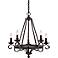 Quoizel Noble 24" Wide Rustic Traditional Black Scroll Chandelier