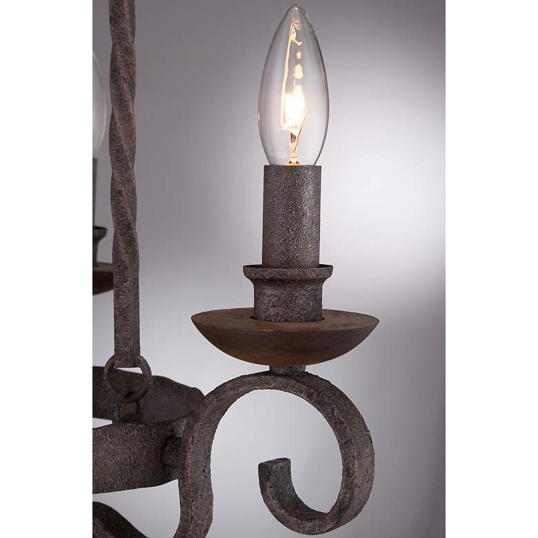 Image 4 Quoizel Noble 24" Wide Rustic Traditional Black Scroll Chandelier more views