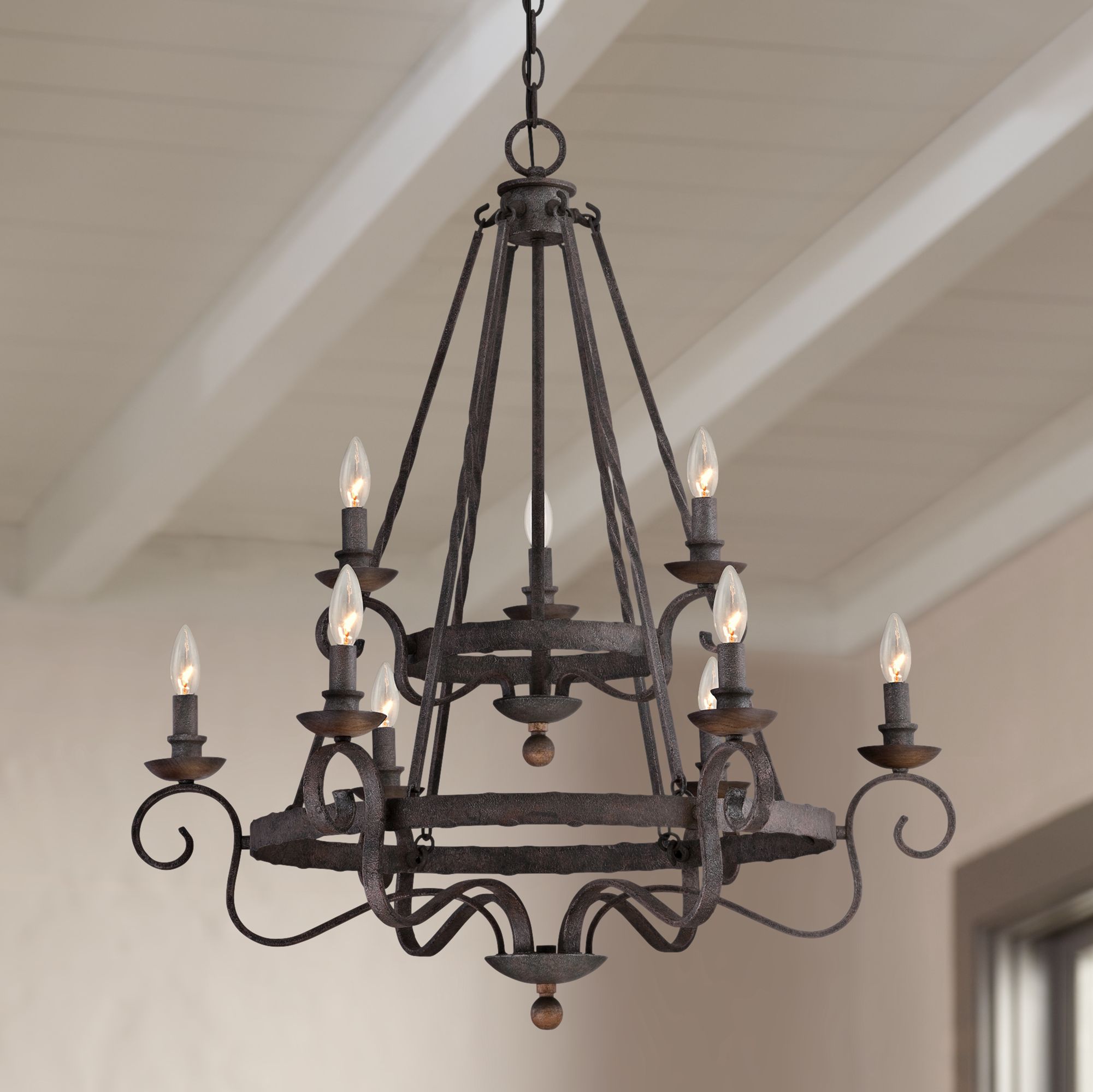 black rustic chandelier