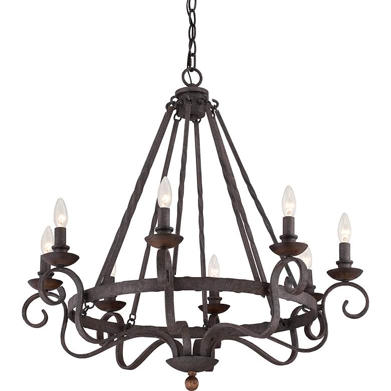 Image 3 Quoizel Noble 32" Wide Rustic Black Metal 8-Light Chandelier more views