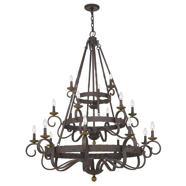Image 3 Quoizel Noble 48"W Rustic Black 18-Light 3-Tier Chandelier more views