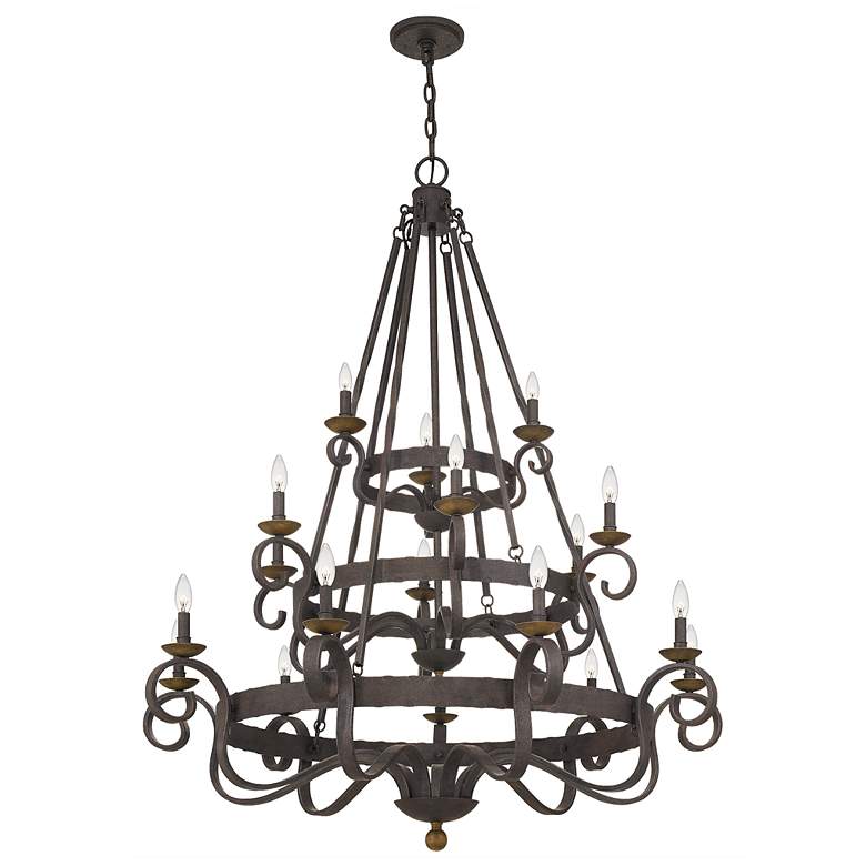 Image 4 Quoizel Noble 48"W Rustic Black 18-Light 3-Tier Chandelier more views