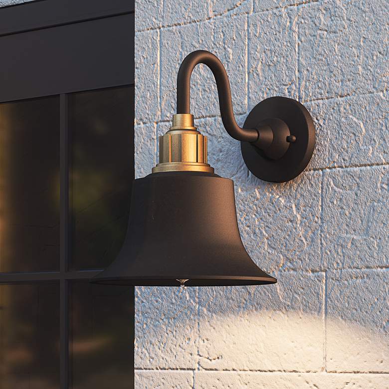 Quoizel Nocturne 11 1/2&quot; High Earth Black Outdoor Wall Light