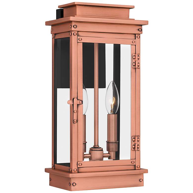 Image 1 Quoizel Noelle 15 1/2" High Aged Copper Outdoor Wall Light
