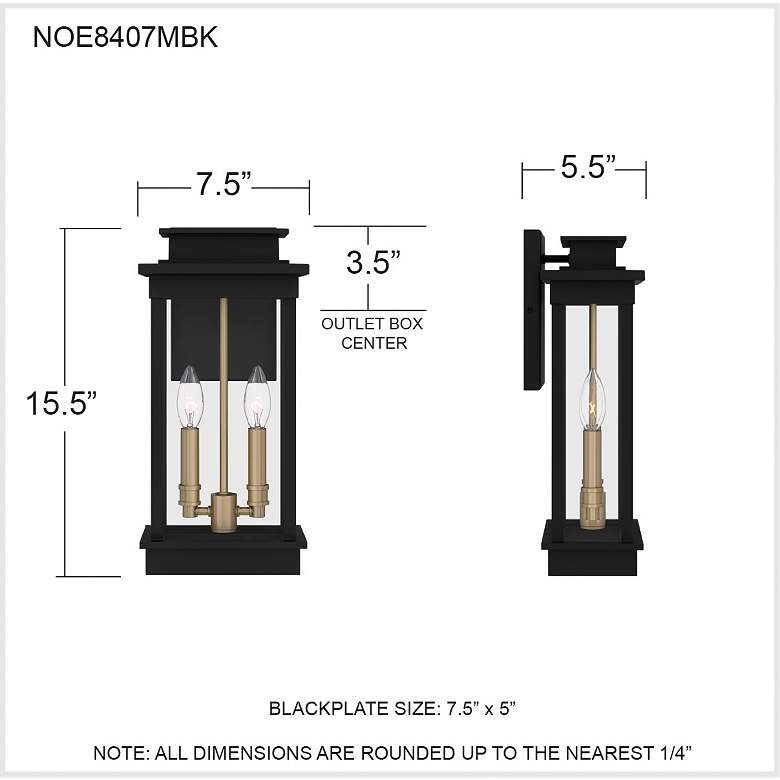 Image 7 Quoizel Noelle 15 1/2" High Matte Black Outdoor Wall Light more views