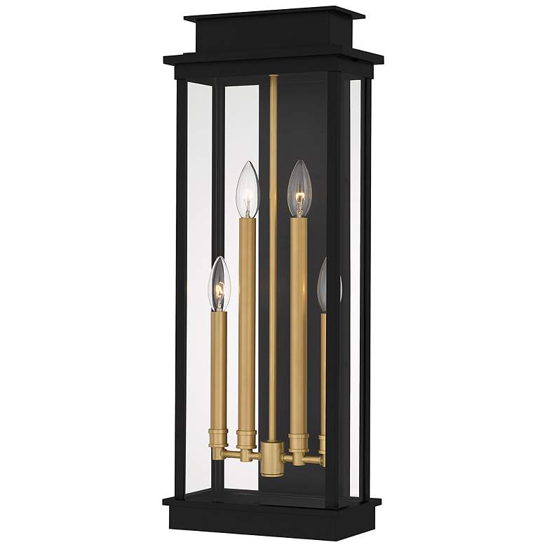 Image 1 Quoizel Noelle 26"H Matte Black 4-Light Outdoor Wall Light