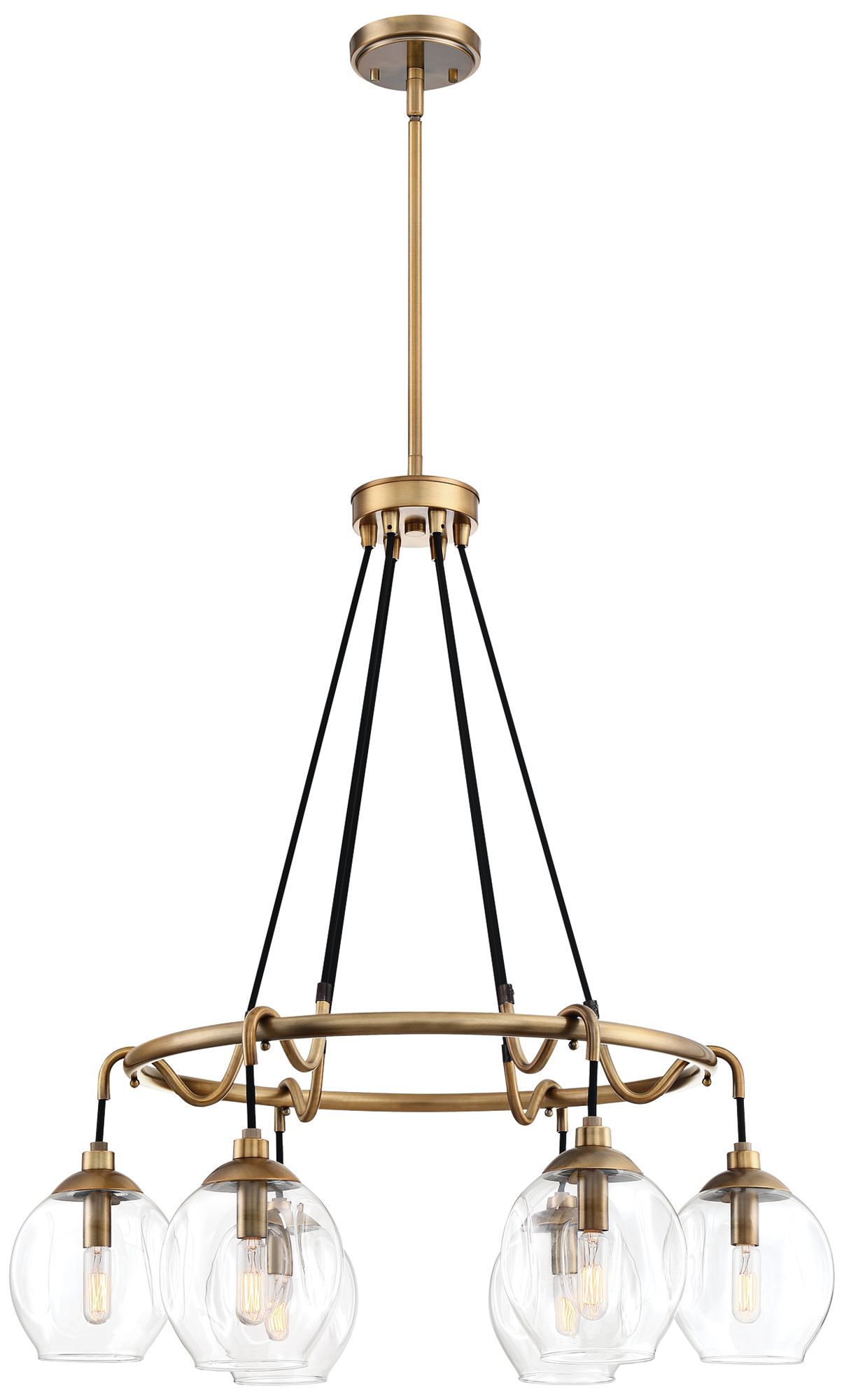 Quoizel Nostalgia 28"W Weathered Brass 6-Light Chandelier