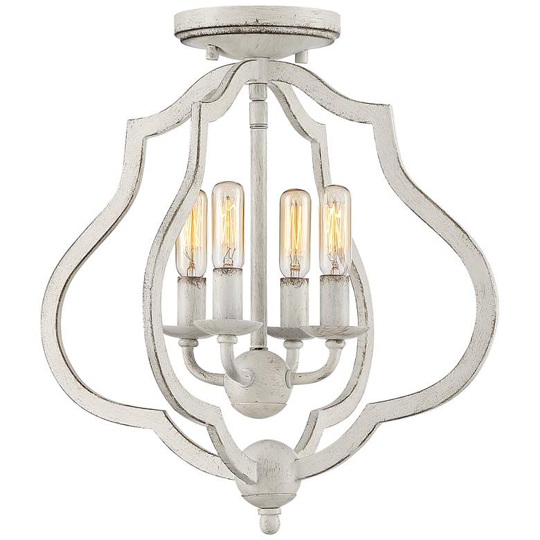 Image 2 Quoizel O&#39;Keefe 15 inch Wide Antique White 4-Light Ceiling Light