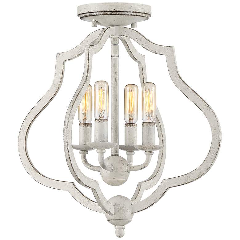 Image 2 Quoizel O'Keefe 15" Wide Antique White 4-Light Ceiling Light