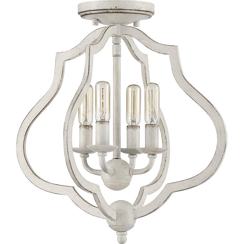 Image 3 Quoizel O'Keefe 15" Wide Antique White 4-Light Ceiling Light more views