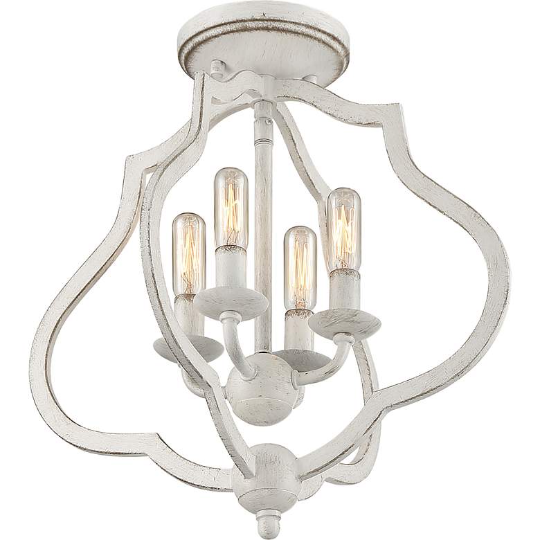 Image 5 Quoizel O&#39;Keefe 15 inch Wide Antique White 4-Light Ceiling Light more views
