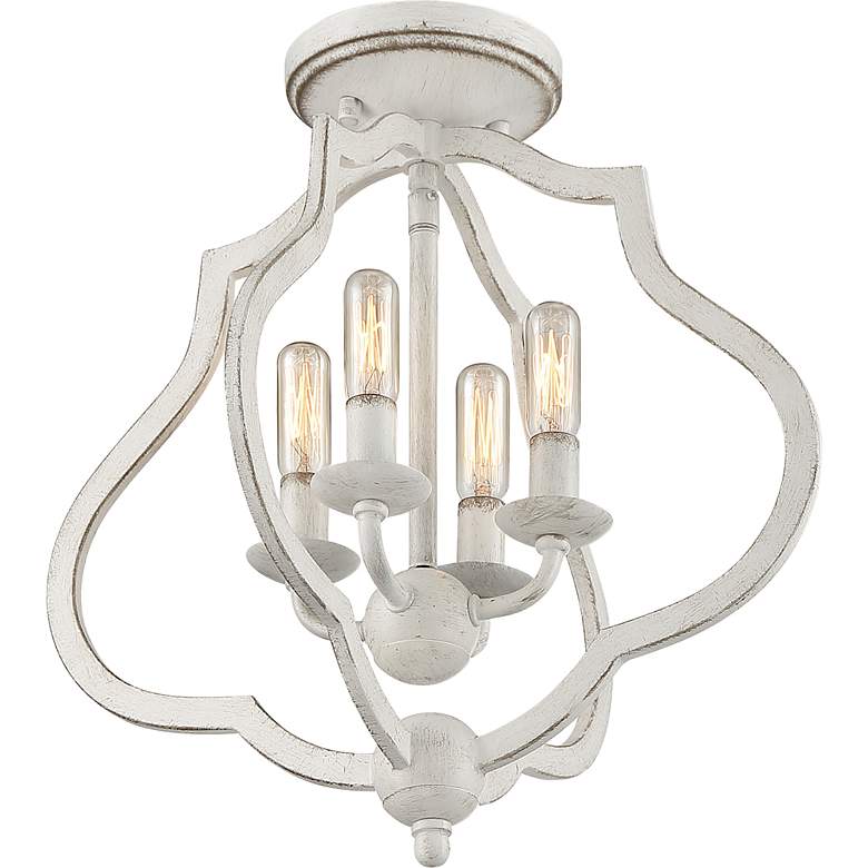 Image 5 Quoizel O'Keefe 15" Wide Antique White 4-Light Ceiling Light more views