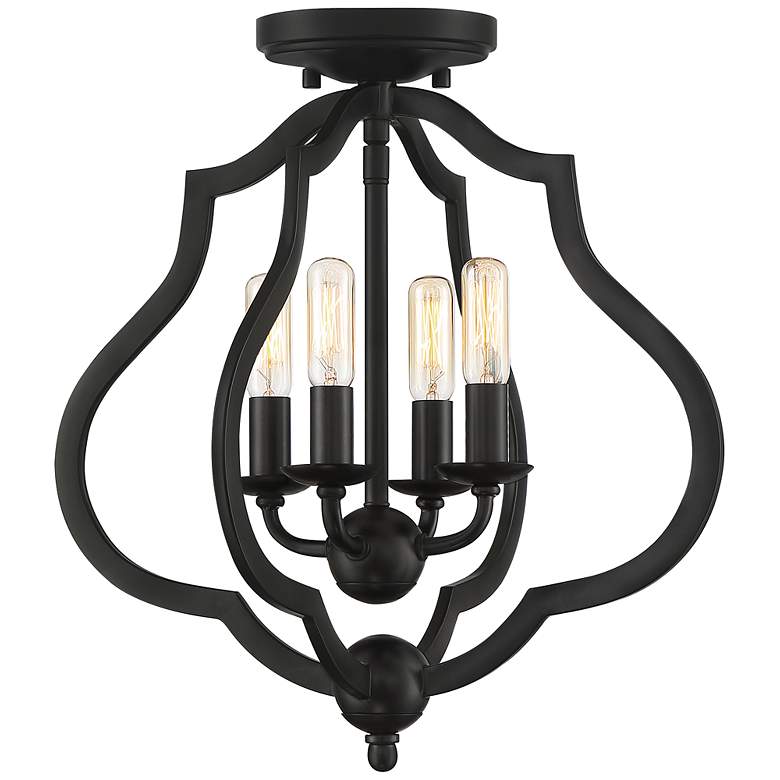 Image 2 Quoizel O'Keefe 15" Wide Matte Black 4-Light Ceiling Light