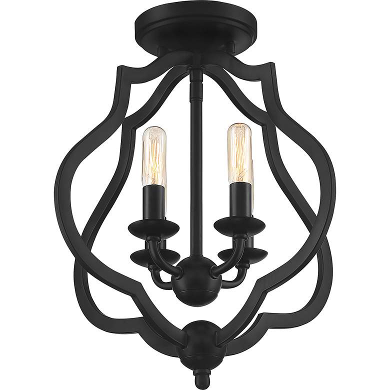 Image 3 Quoizel O'Keefe 15" Wide Matte Black 4-Light Ceiling Light more views