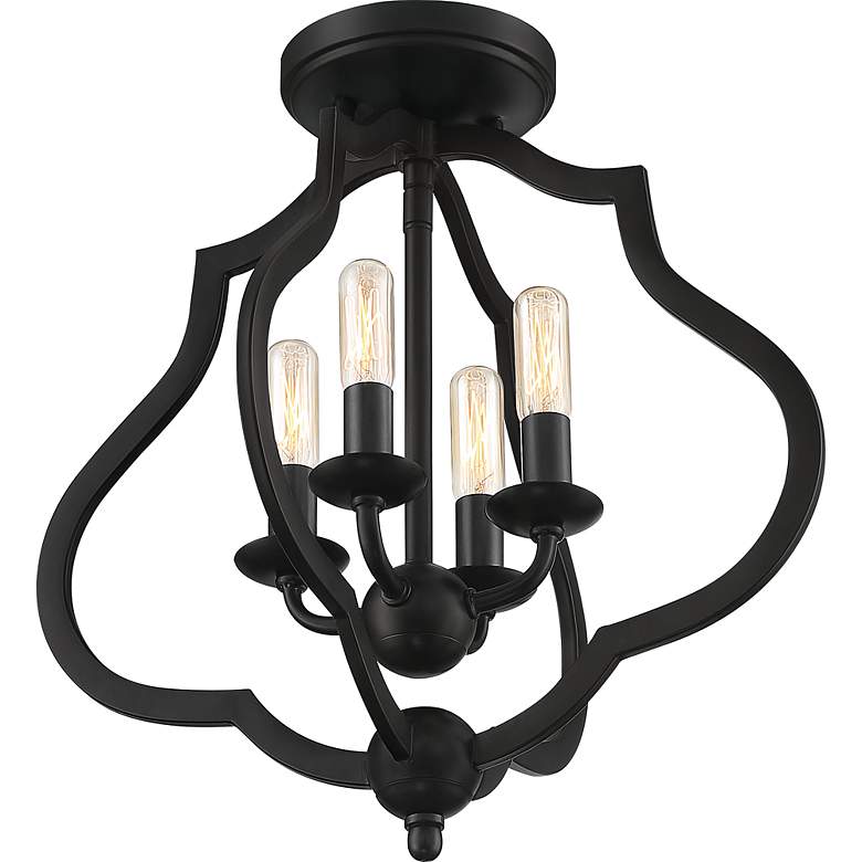 Image 4 Quoizel O'Keefe 15" Wide Matte Black 4-Light Ceiling Light more views
