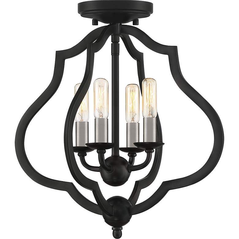 Image 6 Quoizel O'Keefe 15" Wide Matte Black 4-Light Ceiling Light more views