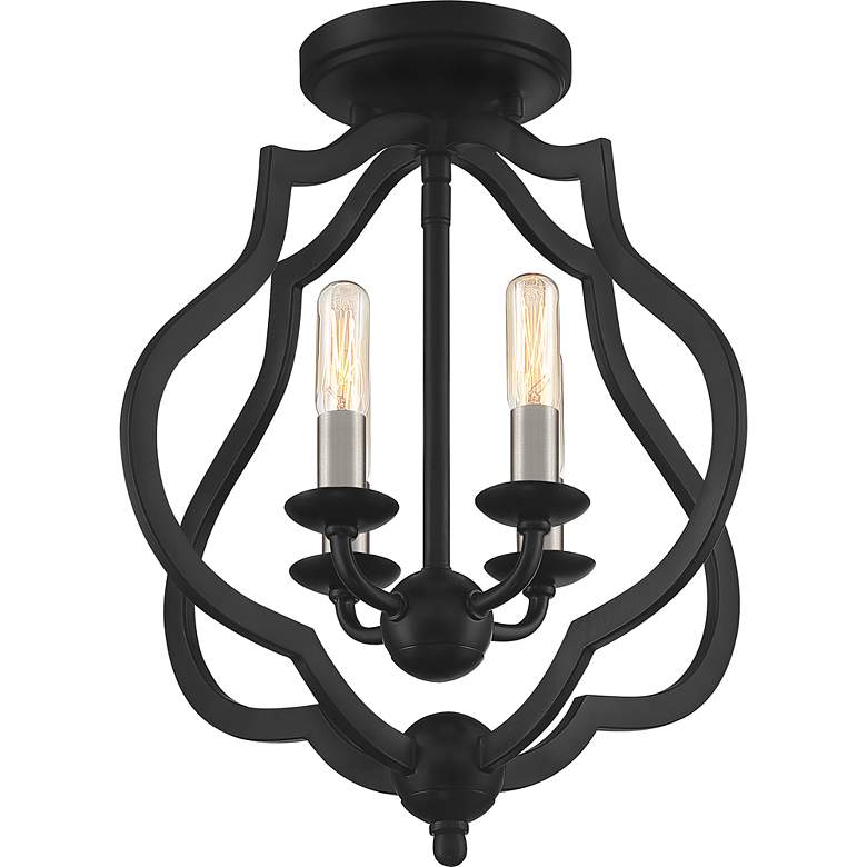 Image 7 Quoizel O'Keefe 15" Wide Matte Black 4-Light Ceiling Light more views