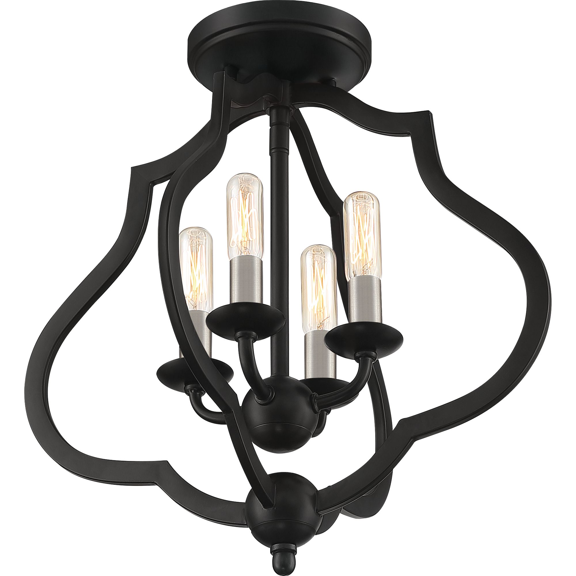 Quoizel O'Keefe 15" Wide Matte Black 4-Light Ceiling Light