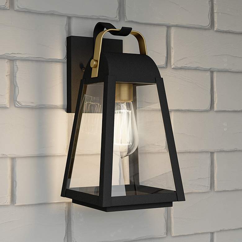 Image 1 Quoizel O&#39;Leary 12 1/2 inch High Earth Black Outdoor Wall Light
