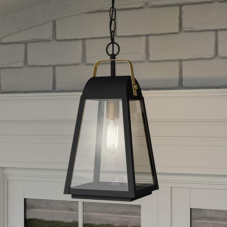 Image 1 Quoizel O&#39;Leary 16 1/2 inch High Earth Black Outdoor Hanging Light