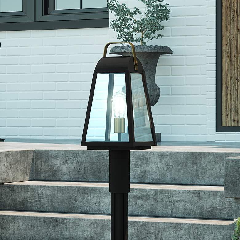 Image 1 Quoizel O'Leary 16 1/2" High Earth Black Outdoor Post Mount Light