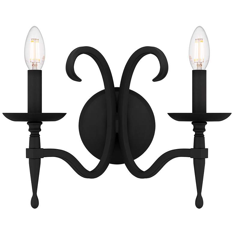 Image 2 Quoizel Octavia 11 1/4" High Earth Black 2-Light Wall Sconce
