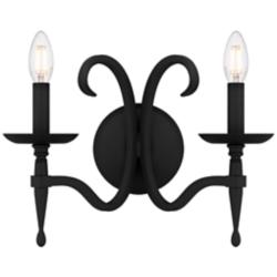 Quoizel Octavia 11 1/4" High Earth Black 2-Light Wall Sconce