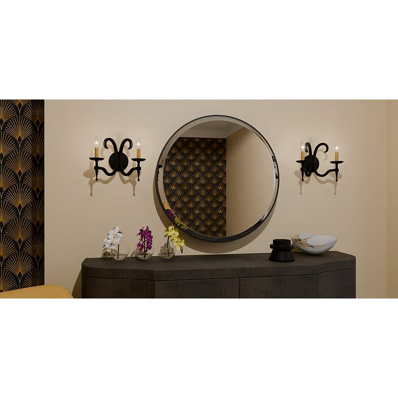 Image 3 Quoizel Octavia 11 1/4" High Earth Black 2-Light Wall Sconce more views
