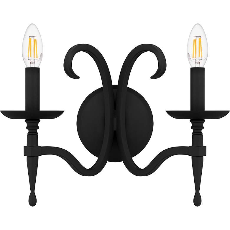 Image 4 Quoizel Octavia 11 1/4" High Earth Black 2-Light Wall Sconce more views