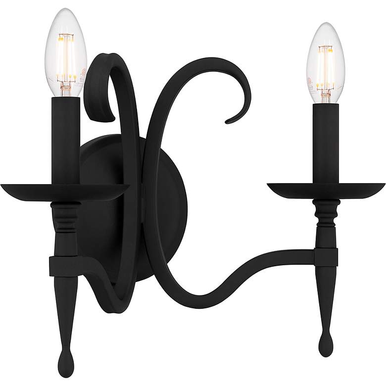 Image 5 Quoizel Octavia 11 1/4" High Earth Black 2-Light Wall Sconce more views