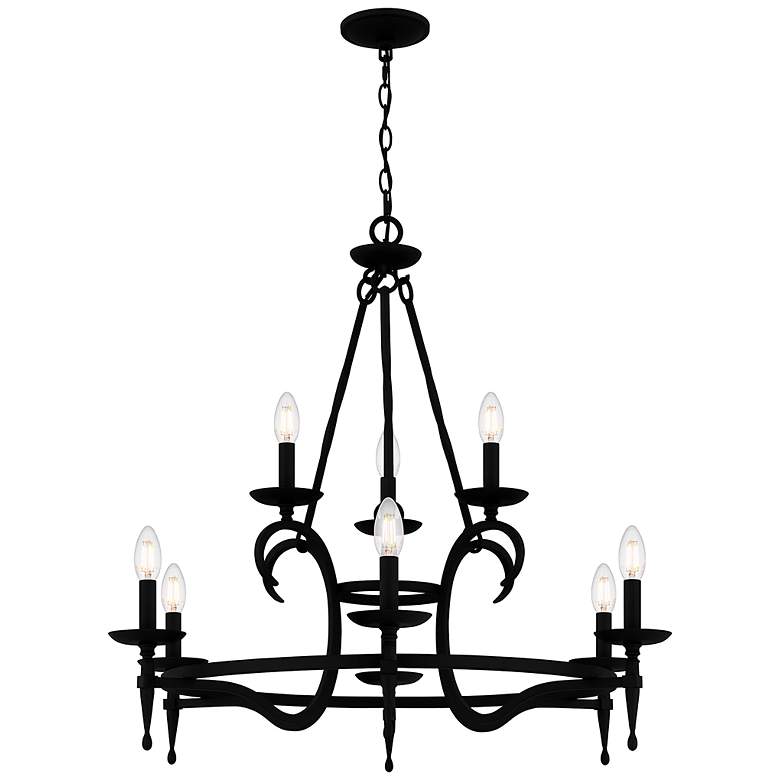 Image 2 Quoizel Octavia 32" Wide Earth Black 9-Light Chandelier