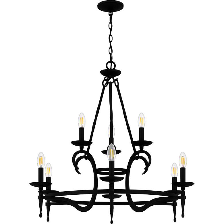Image 3 Quoizel Octavia 32" Wide Earth Black 9-Light Chandelier more views