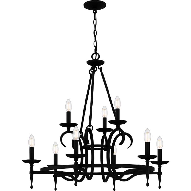 Image 5 Quoizel Octavia 32" Wide Earth Black 9-Light Chandelier more views