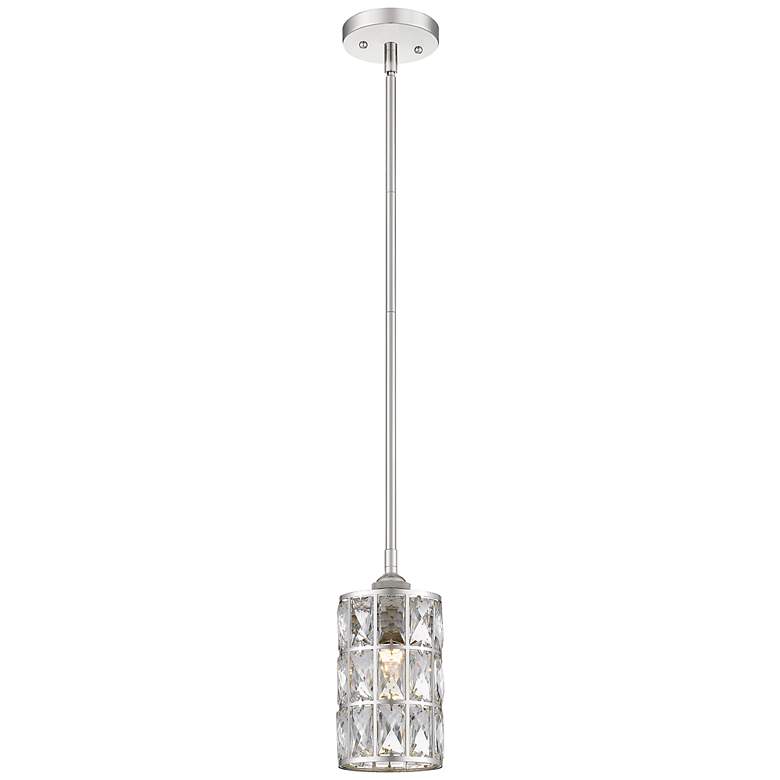 Image 1 Quoizel Oliver 5"W Polished Nickel and Crystal Mini Pendant