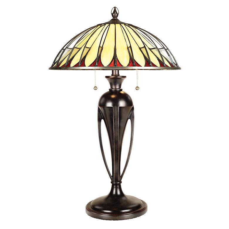 Image 1 Quoizel Opalescent Tiffany Style Table Lamp