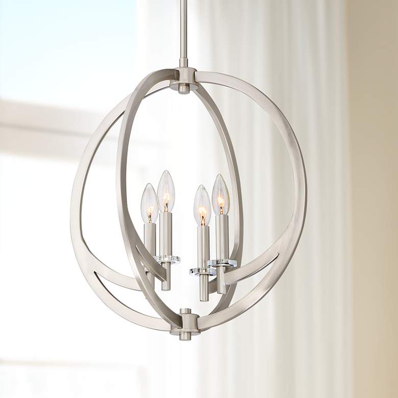 Quoizel Orion 18&quot;W Brushed Nickel 4-Light Steel Pendant