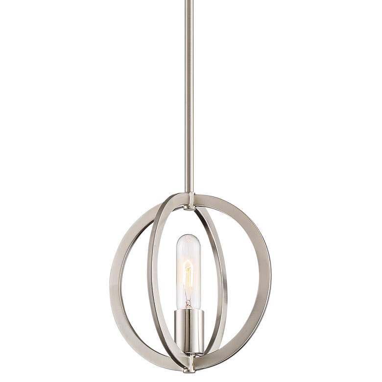 Image 1 Quoizel Orion 9"W Brushed Nickel Orbital Round Mini Pendant
