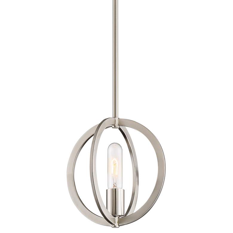 Image 1 Quoizel Orion 9 inchW Brushed Nickel Orbital Round Mini Pendant