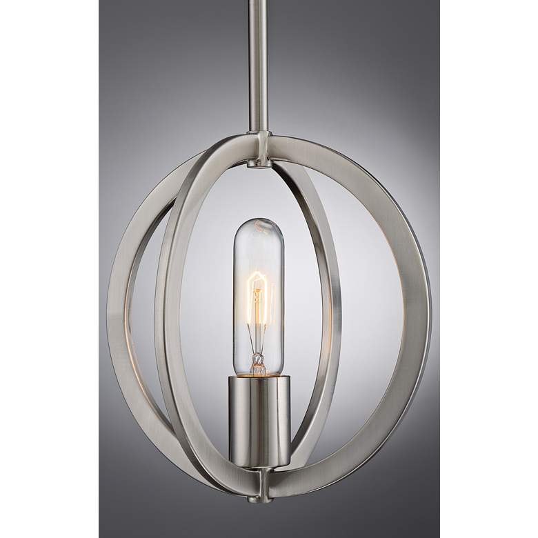 Quoizel Orion 9&quot;W Brushed Nickel Orbital Round Mini Pendant more views