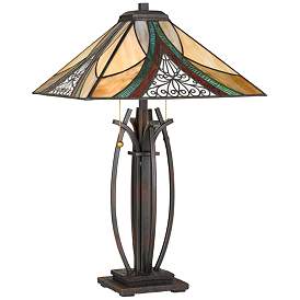 Image2 of Quoizel Orleans 24 3/4" High Valiant Bronze Tiffany-Style Table Lamp