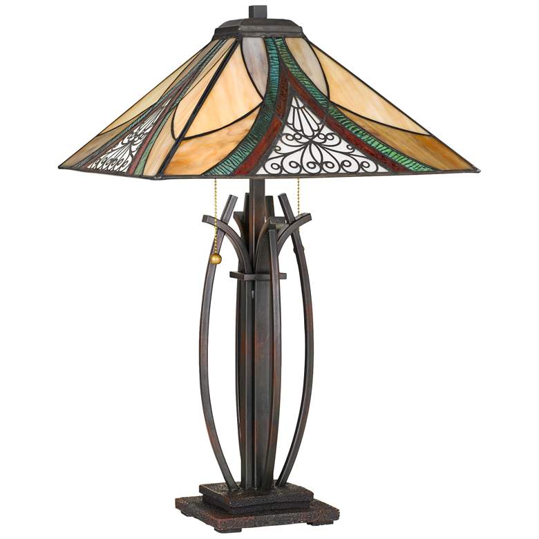 Quoizel Orleans Valiant Bronze Tiffany-Style Table Lamp