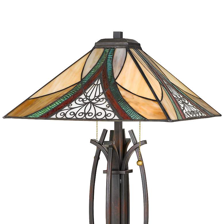 Quoizel Orleans Valiant Bronze Tiffany-Style Table Lamp more views