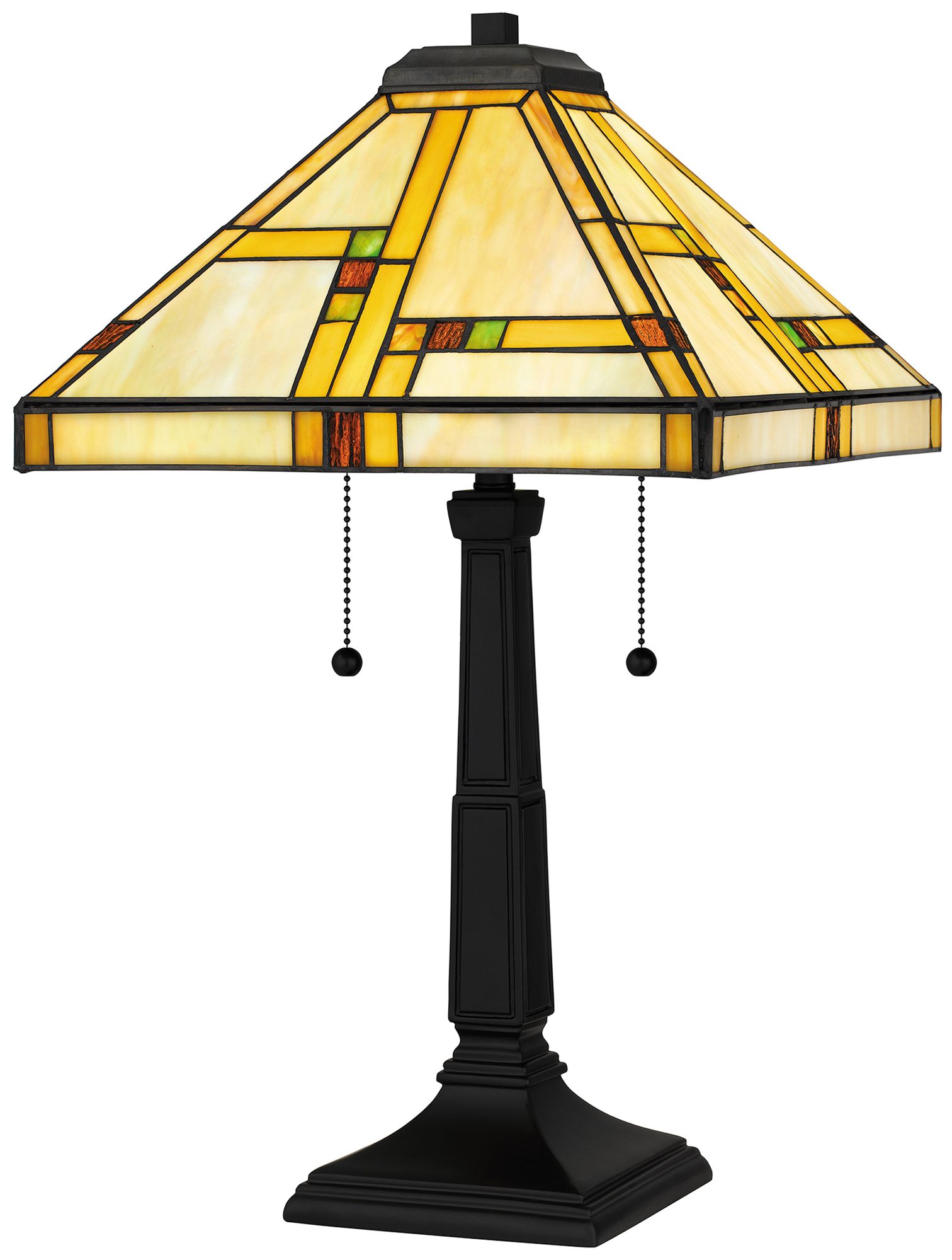Quoizel Orson 23 1/2" High Matte Black Geometric Art Glass Table Lamp
