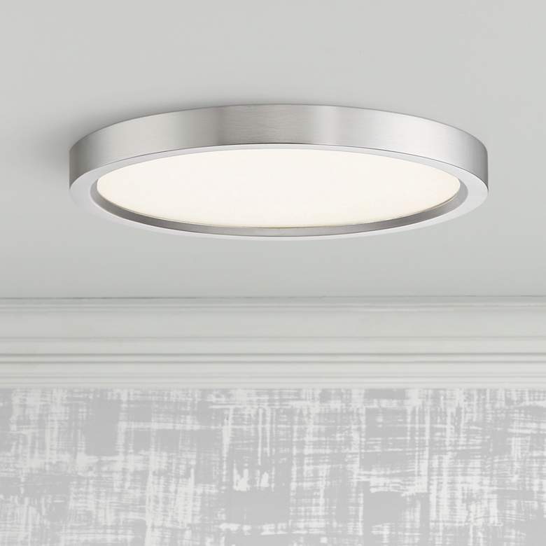 Image 1 Quoizel Outskirt 11" Wide Brushed Nickel LED Ceiling Light
