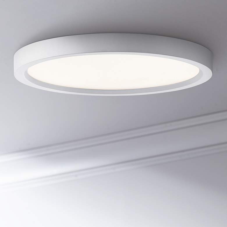 Image 1 Quoizel Outskirt 11 inch Wide White Lustre LED Ceiling Light
