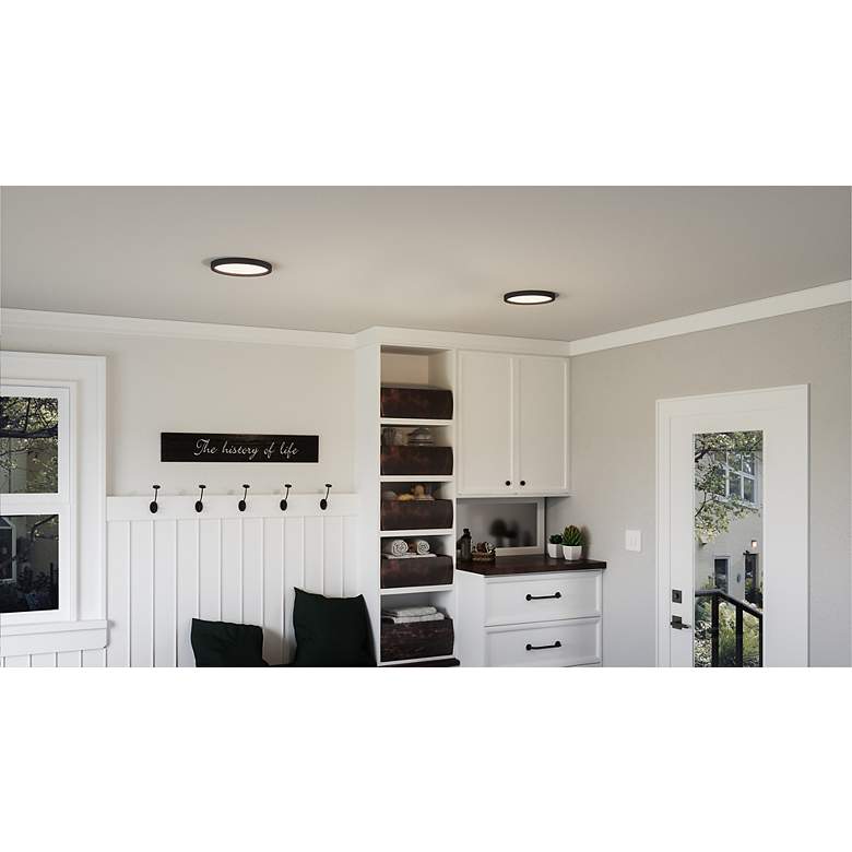 Image 4 Quoizel Outskirts 11" Wide Earth Black Modern Disc LED Ceiling Light more views